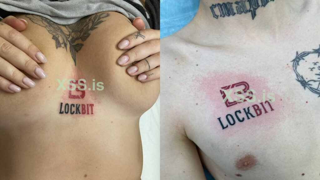 Les personnes passées par le salon de tatouage envoient la preuve par photo à Lockbit. // Source : Numerama