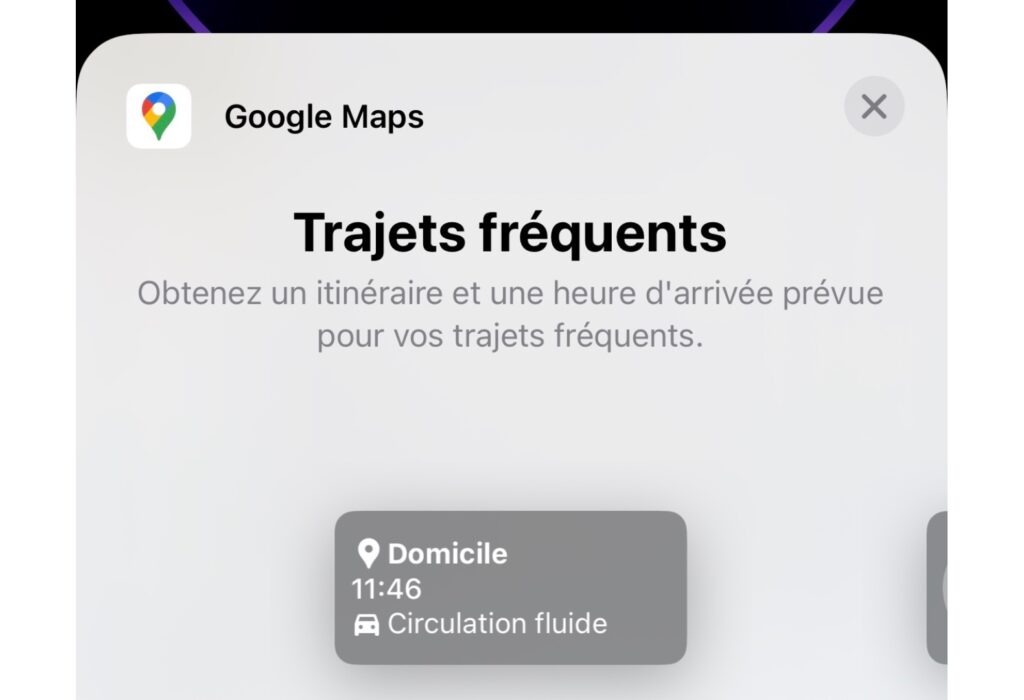 Google Maps permet notamment d'épingler ses trajets récurrents. // Source : Numerama