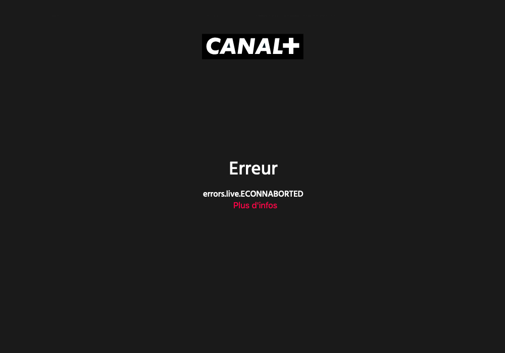 MyCanal erreur