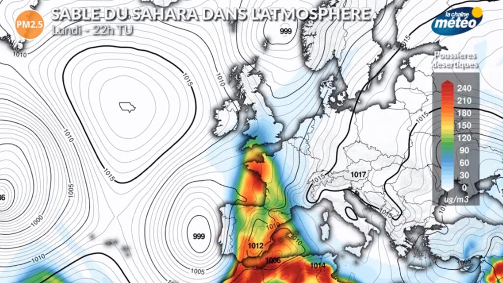 Il y aura bien des sables dans l'atmosphère, mais ce ne sera pas une tempête. // Source : La Chaîne Météo