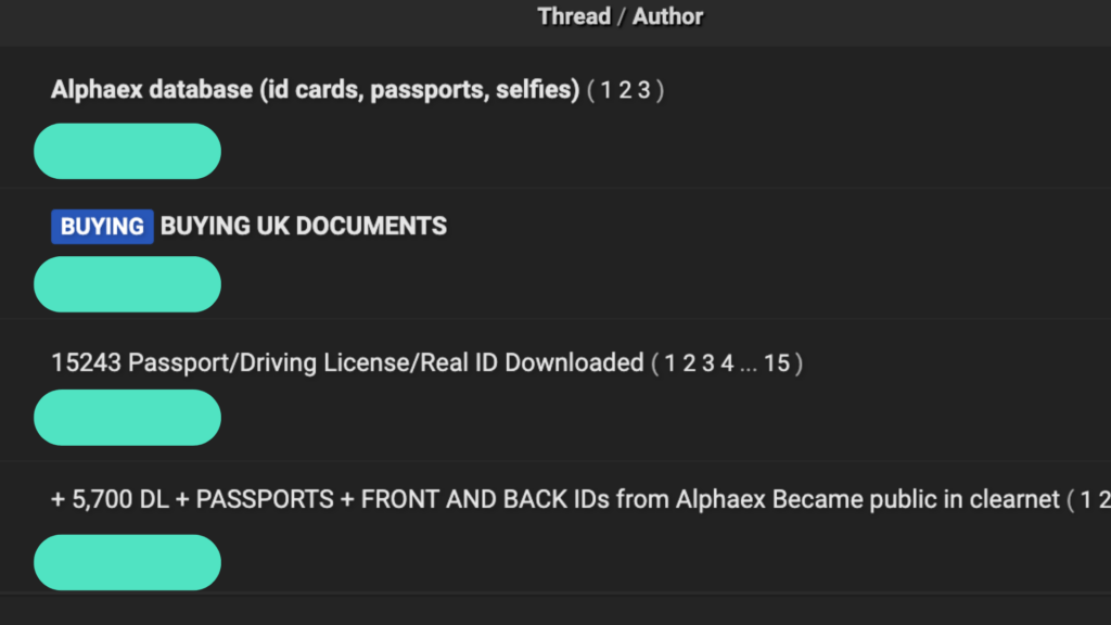 La base de données d'AlphaEx est encore en vente sur le forum. // Source : Numerama
