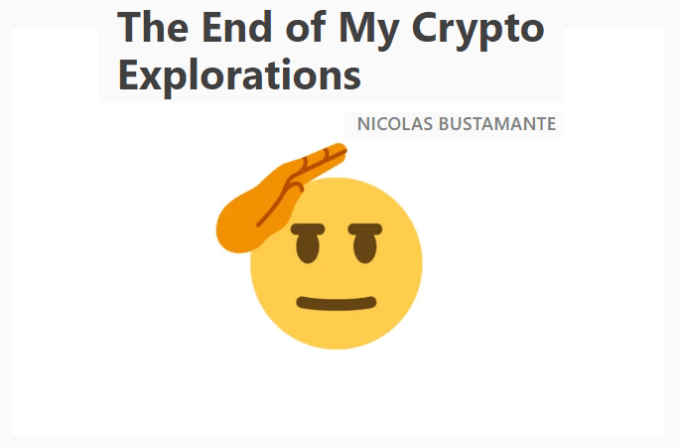 The End of My Cryptocurrency Explorations Nicola Bustamante Com