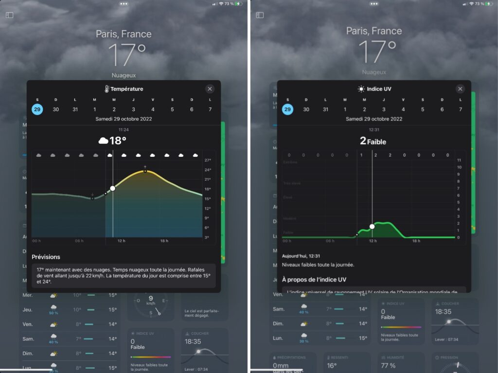 Grâce à iPadOS 16.2, je sais qu'il vaut mieux bronzer à 12h31 qu'à 12h30. // Source : Numerama