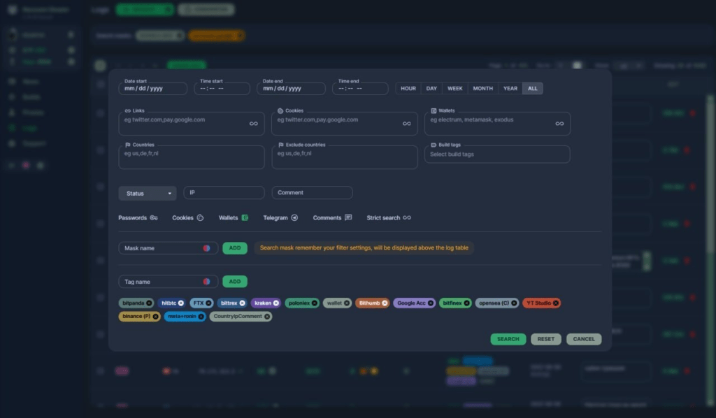 Le panneau de configuration du logiciel malveillant. // Source : 3export