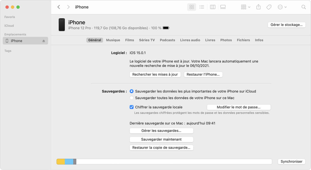Pour réinitialiser un iPhone, il faut cliquer sur « Restaurer l’iPhone » // Source : Apple