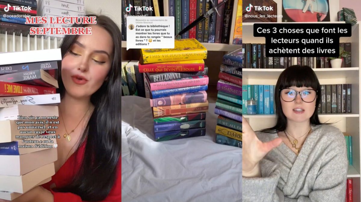 Des montages de personnalités du "BookTok" sur TikTok