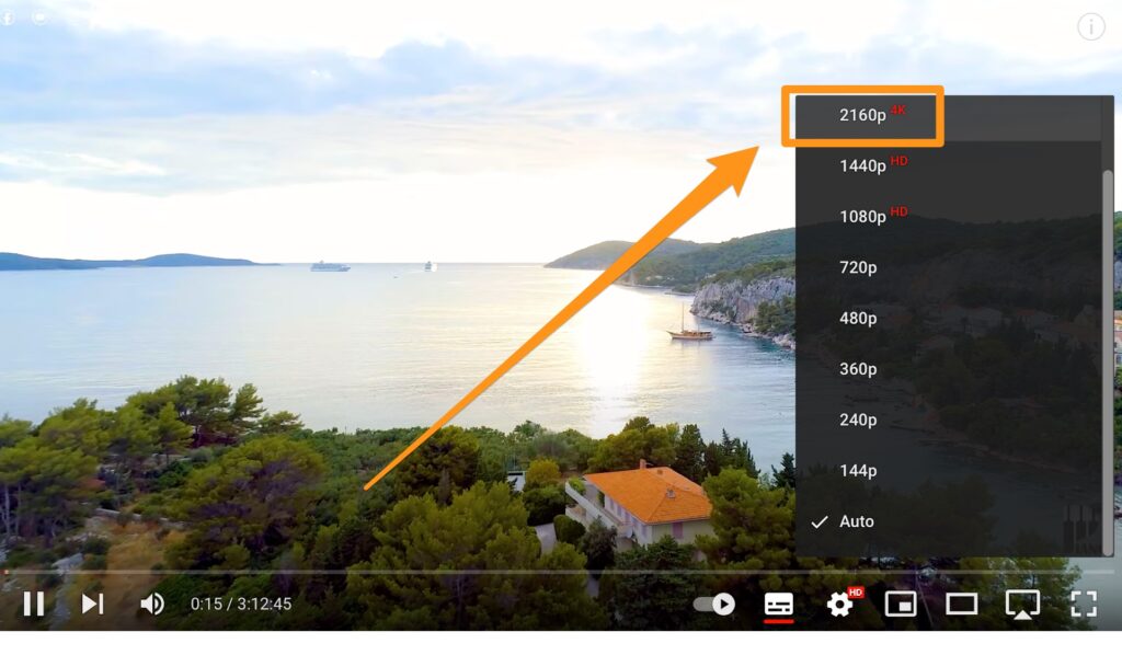 La 4K sur YouTube // Source : Capture d'écran