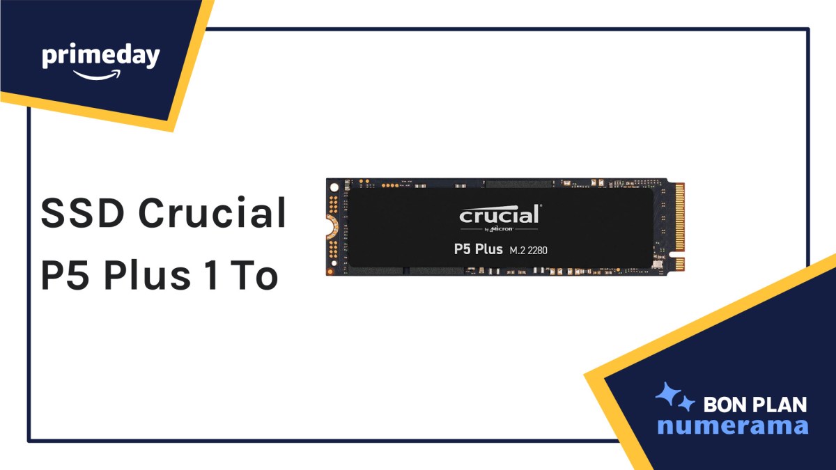 Le SSD Crucial P5 Plus // Source : Numerama