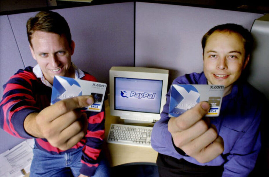 Peter Thiel and Elon Musk, the day X.com became PayPal. // Source: Elon Musk Peter Thiel and Elon Musk, the day X.com became PayPal. // Source: Elon Musk