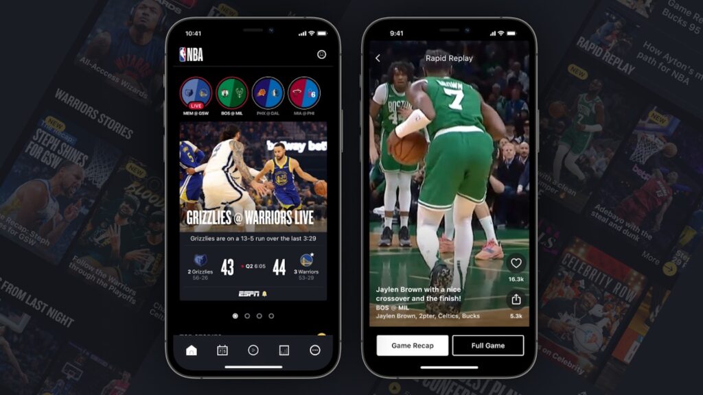 Nouvelle application NBA // Source : NBA