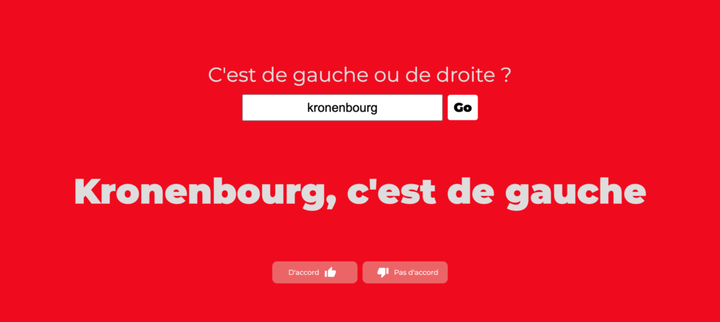 Et la Kronenbourg, c'est de gauche // Source : De gauche ou de droite / Théo Delemazure