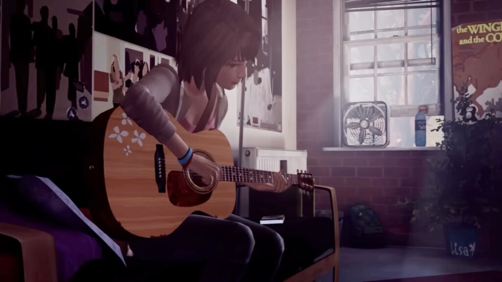 Max joue de la guitare quelques instants dans Life is Strange. // Source : Square Enix / Dontnod / Deck Nine