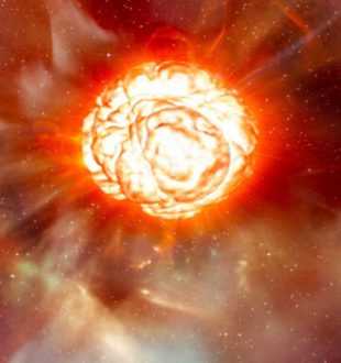 Vue d'artiste de la supernova de Bételgeuse. // Source : RAS