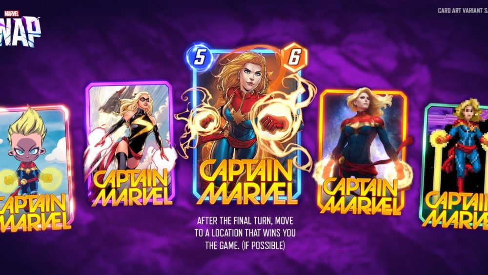 Toutes les variantes de Captain Marvel. // Source : Marvel