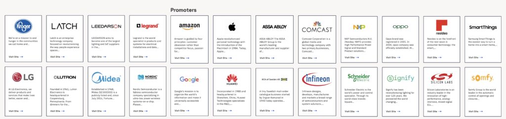 Quelques unes des marques qui se sont engagées à utiliser Matter. // Source : Matter