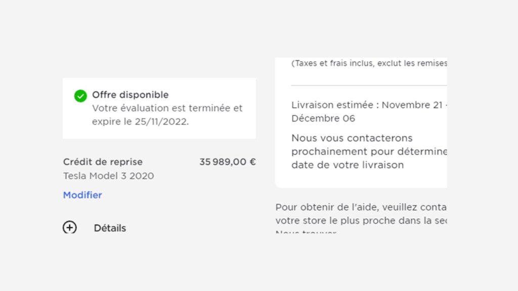 Offre définitive de reprise avec 10 000 € // Source : capture bon de commande Tesla Offre définitive de reprise avec 10 000 € // Source : capture bon de commande Tesla