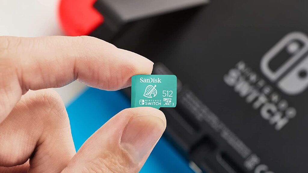 The 512 GB microSD in the colors of Animal Crossing // Source: Amazon
