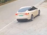 Extrait video de l'accident Tesla en Chine // Source : Capture Youtube 