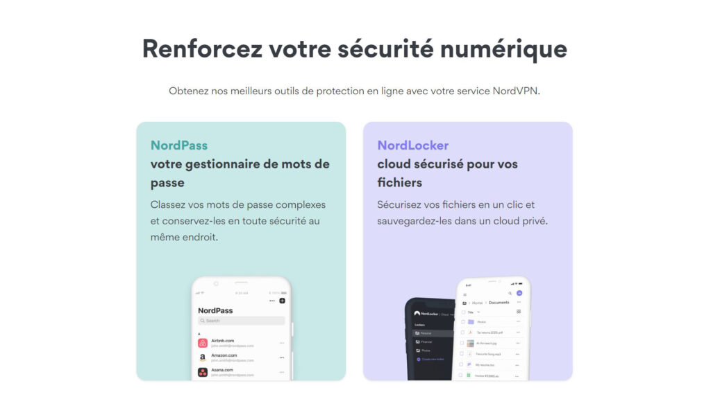 NordPass et NordLocker, deux services parfaits pour renforcer la protection de vos données // Source : NordVPN