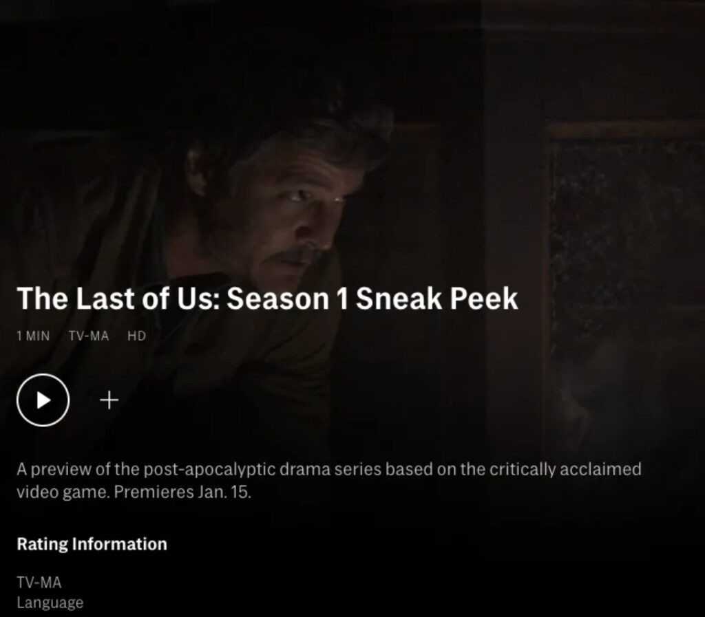 La date de sortie de la série The Last Of Us apparait discrètement // Source : HBO Max / Polygon