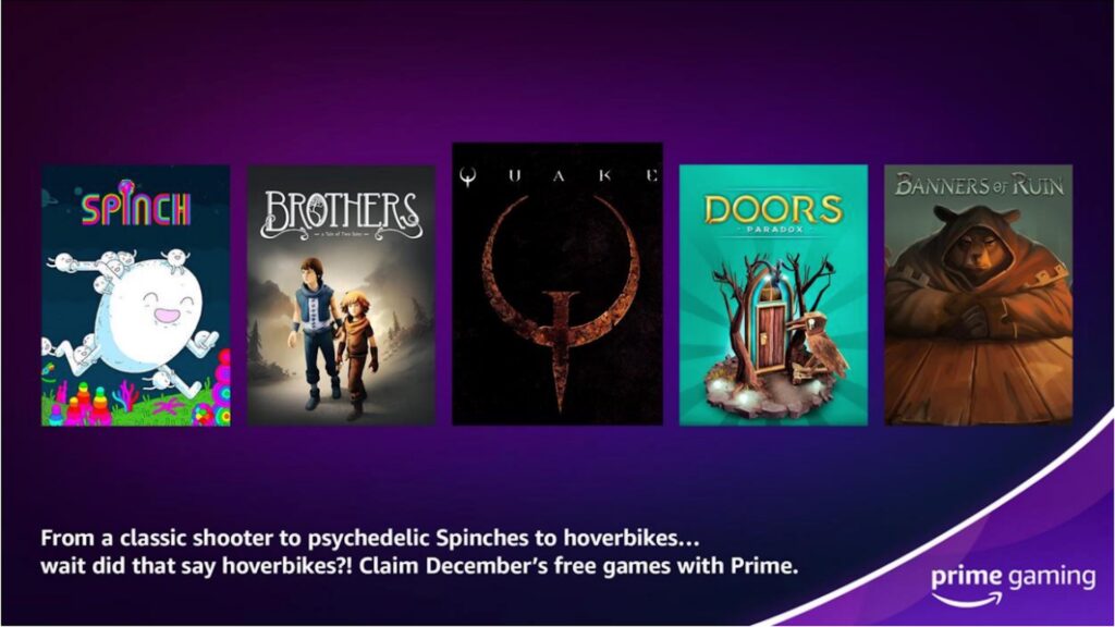Amazon Prime Gaming en décembre 2022 // Source : Amazon Amazon Prime Gaming en décembre 2022 // Source : Amazon