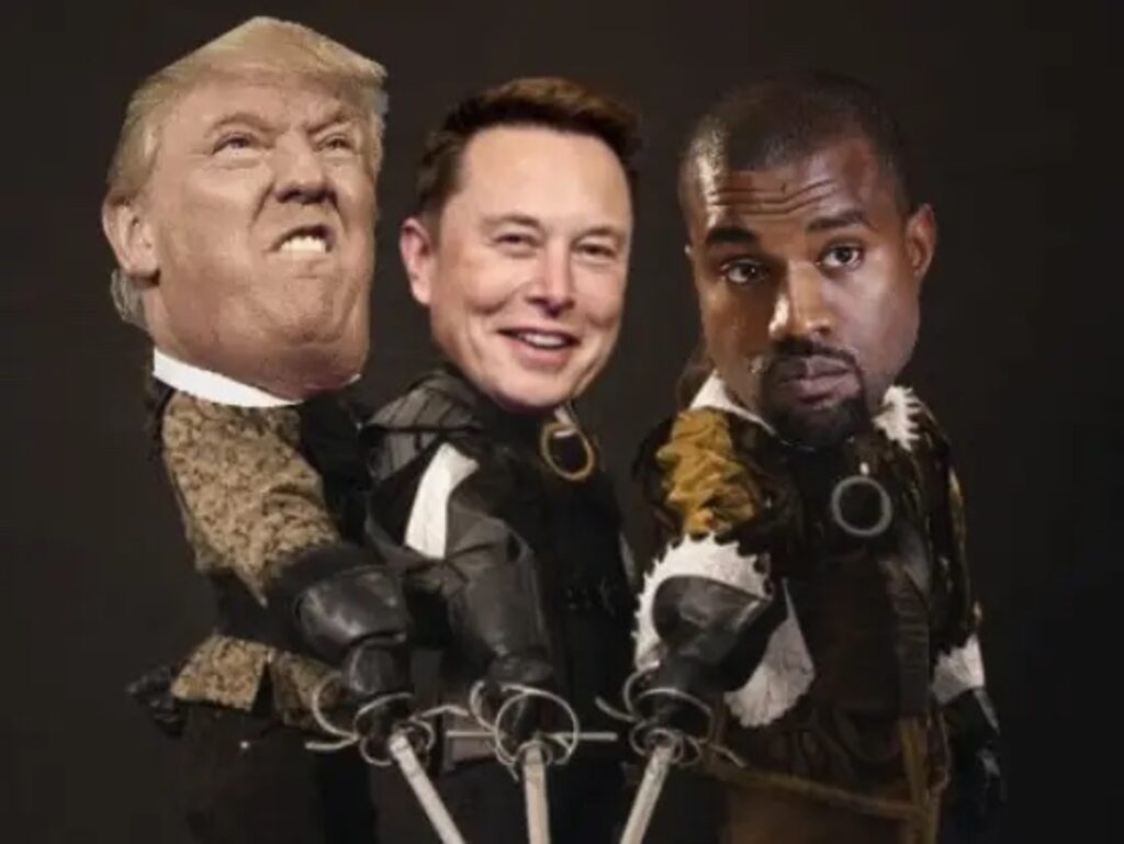 Montage publié par Elon Musk lorsque Kanye West a racheté Parler. // Source : Tweet supprimé