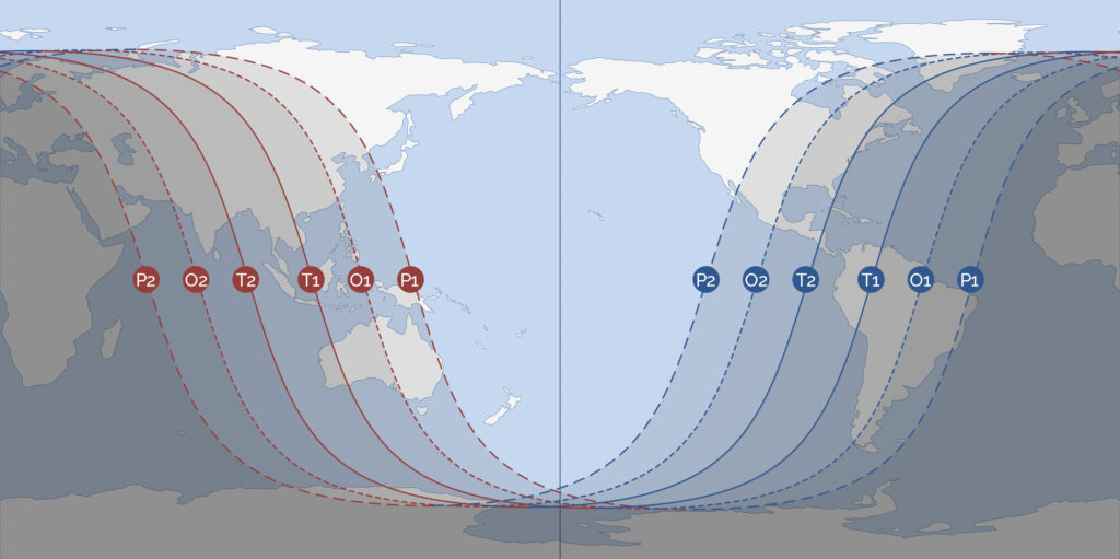 Visibilité de l'éclipse de Lune du 8 novembre 2022. // Source : IMCCE