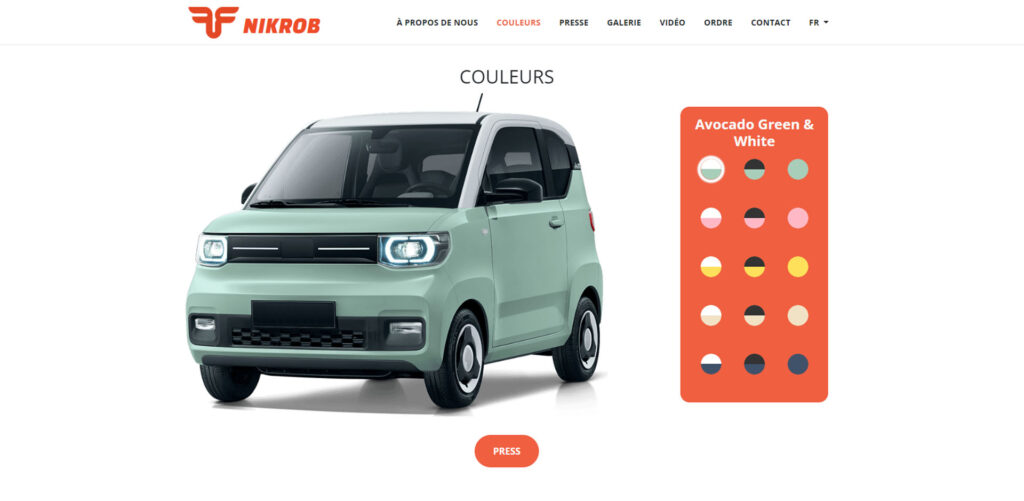 Configurateur Freze Nikrob // Source : Freze