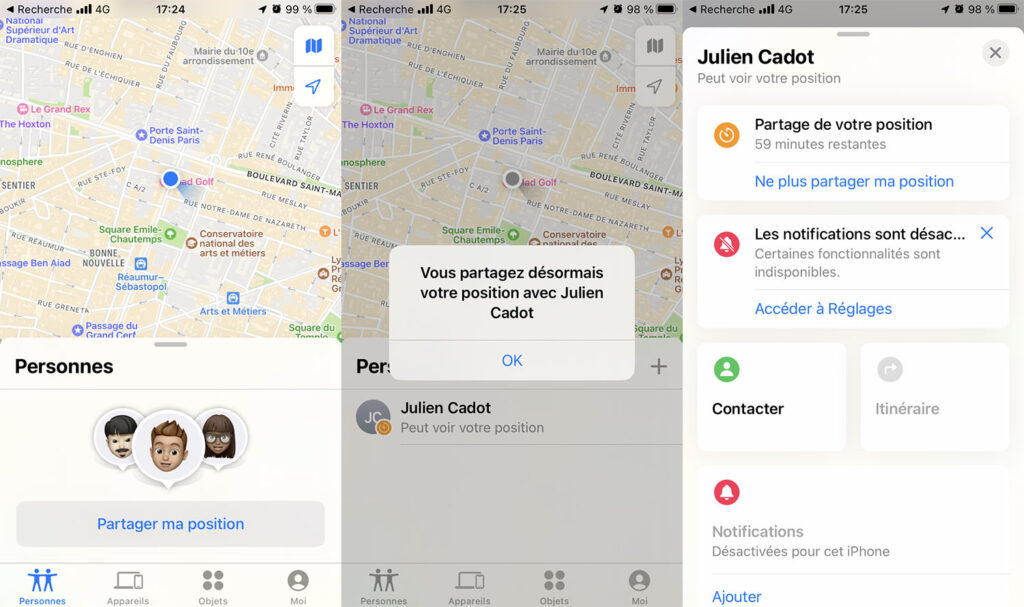 iMessage localisation position iMessage localisation position