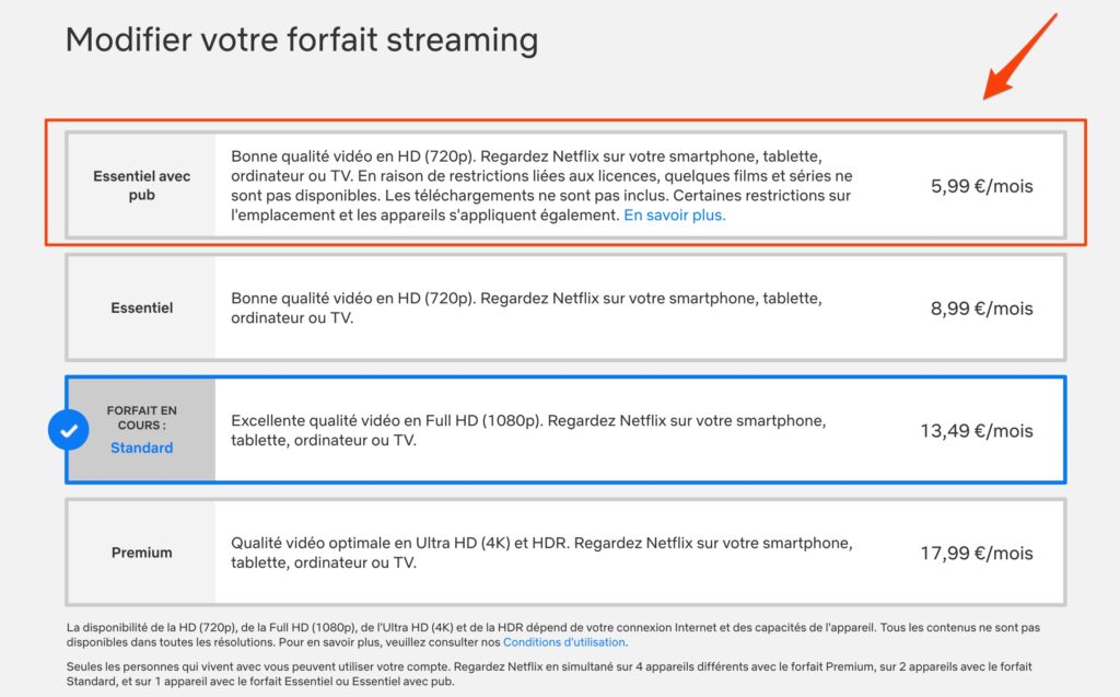 Le 4e forfait sur Netflix // Source : Capture d'écran du 3 novembre 2022