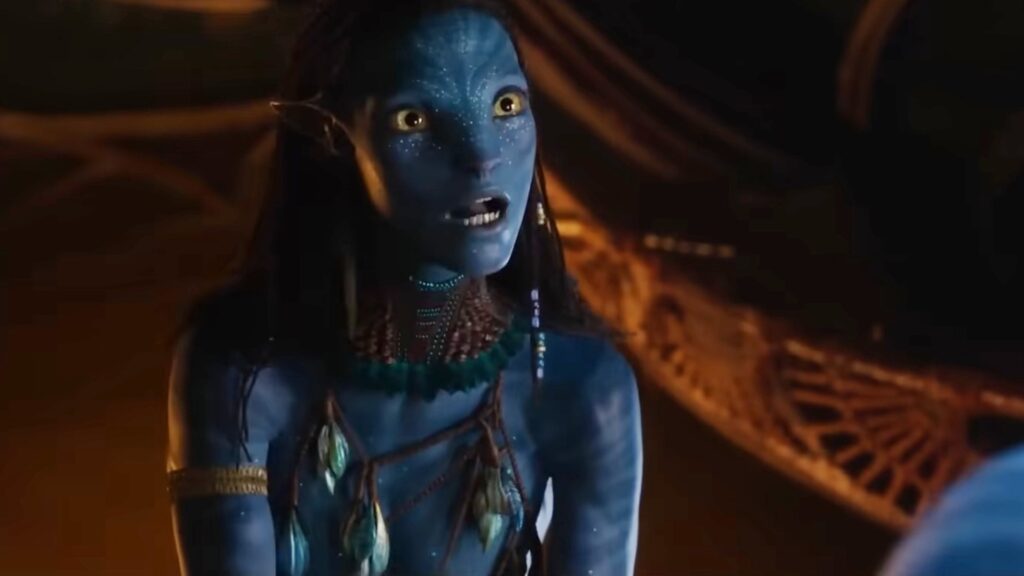 Neytiri dans le trailer d'Avatar : La Voie de l'Eau. // Source : Disney