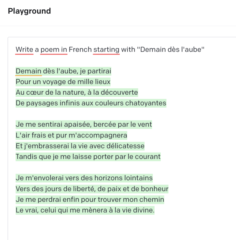 Presque aussi bien que du Victor Hugo // Source : OpenAI Presque aussi bien que du Victor Hugo // Source : OpenAI