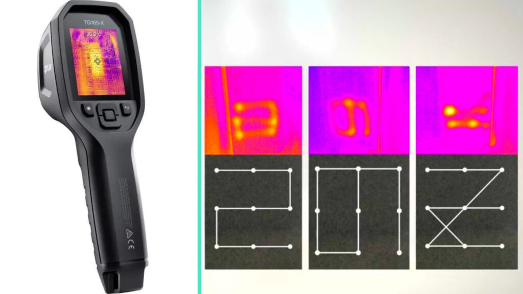 Une caméra thermique grand public à gauche et un résultat pris sur un smartphone. // Source : Numerama / Université de Stuttgart 