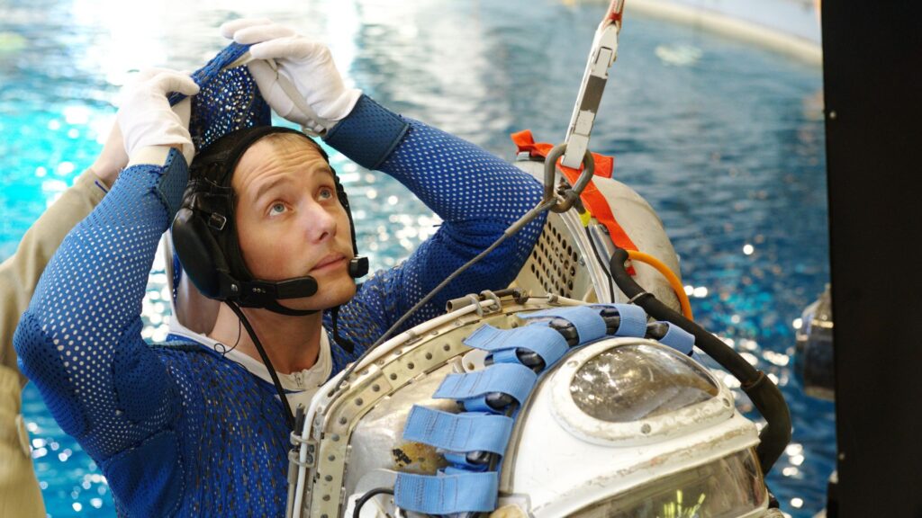 Thomas Pesquet pendant un entraînement en 2012. // Source : Gagarin Cosmonaut Training Centre