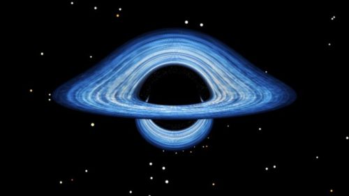 Simulation de trou noir // Source : ScienceClic Blackhole Site
