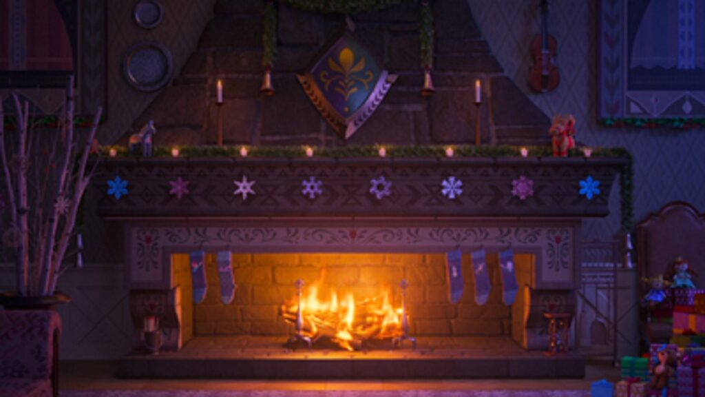 Un petit feu de cheminée tout doux pour terminer cette sélection // Source : Disney+