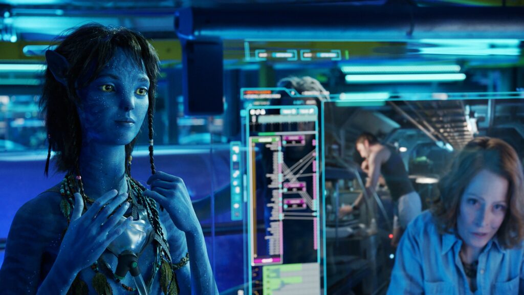 Kiri, la fille de Neytiri et Jake, dans Avatar 2. // Source : Avatar : La Voie de l'Eau