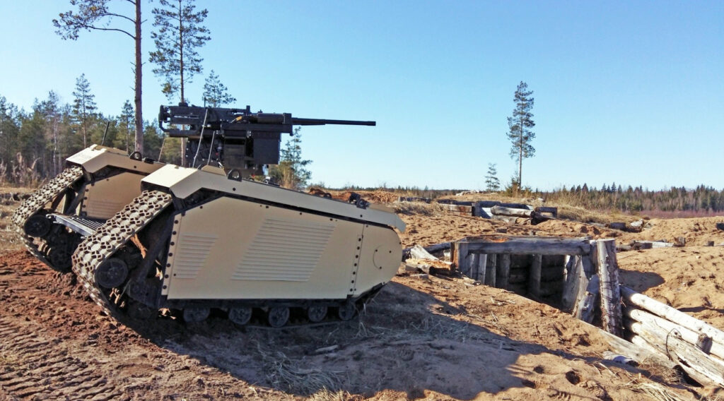 La société estonienne Milrem développe des engins militaires terrestres contrôlés à distance. // Source : Milrem