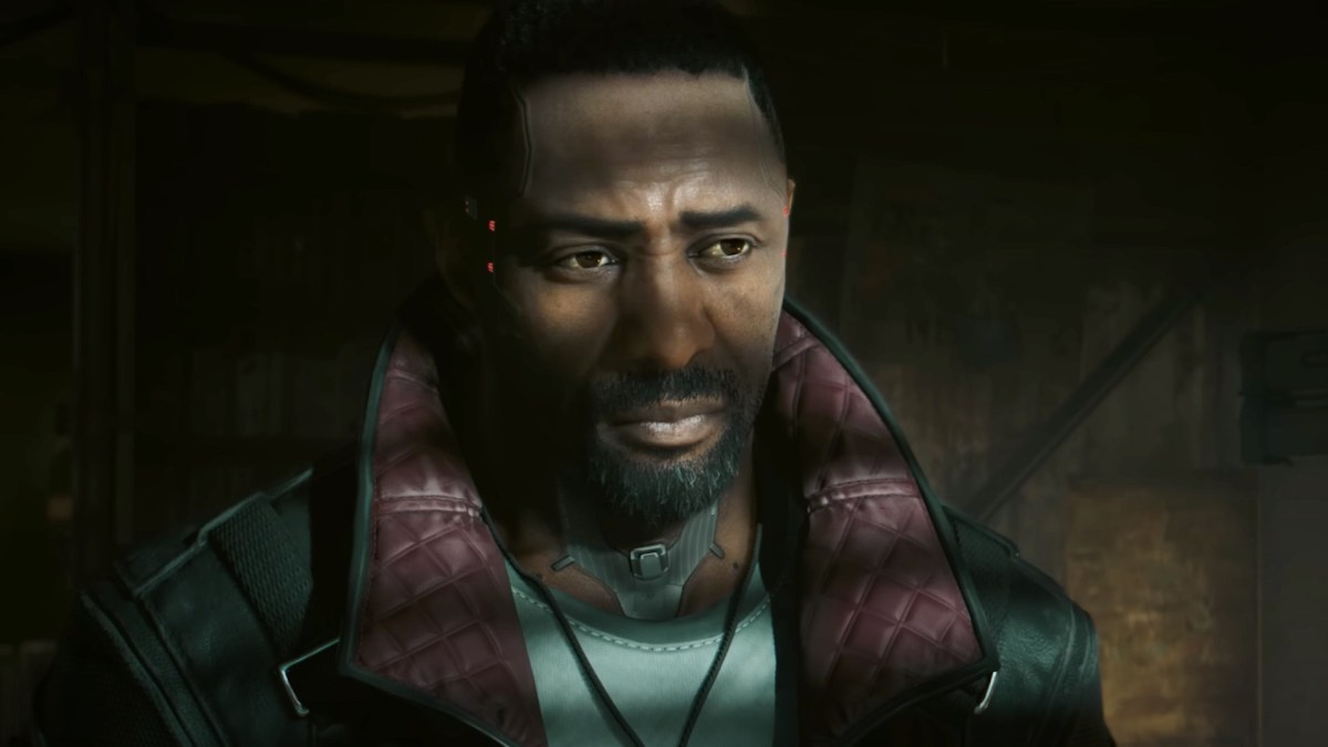 Idris Elba dans l’extension de Cyberpunk 2077 // Source : Capture d’écran