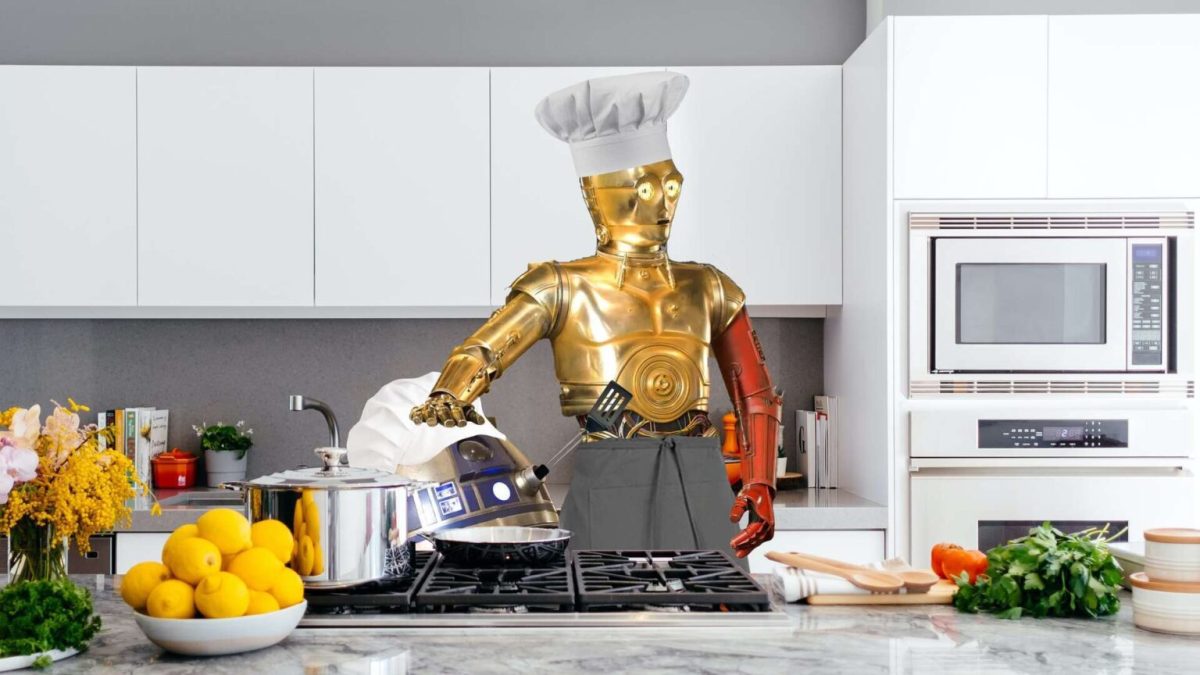 Un montage de C3PO cuisinnier // Source : Numerama/la talentueuse Nino Barney