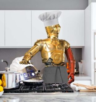 Un montage de C3PO cuisinnier // Source : Numerama/la talentueuse Nino Barney