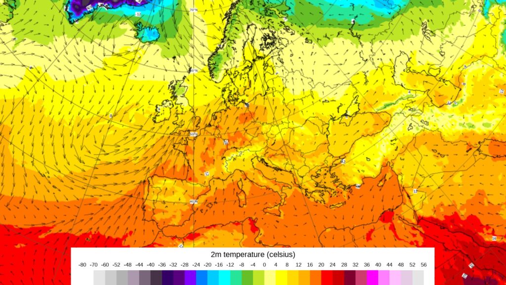 Une grande part de l'Europe est concernée par une anomalie de +8 degrés ce 31 décembre 2022. // Source : ECMWF