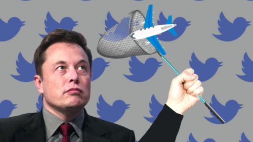 Elon Musk attrape un compte qui traque les mouvements de son jet // Source : Montage Nino Barbey/Numerama