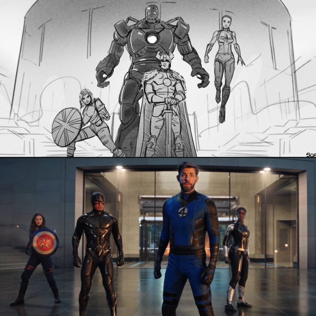 Above is a storyboard drawing that shows other characters were originally planned // Source: twitter/caiden_reed