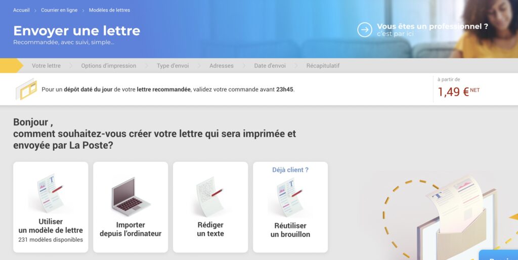 Pour rédiger une Lettre Prioritaire en passant par le web // Source : laposte.fr