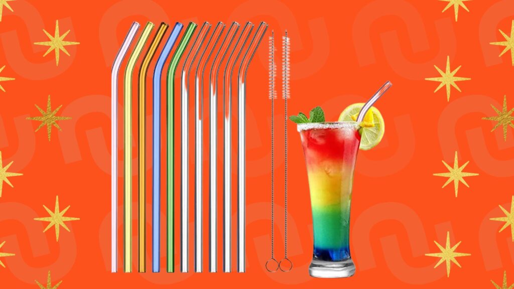 Lot de 10 pailles en verres réutilisables à moins de 10 € Lot de 10 pailles en verres réutilisables à moins de 10 €