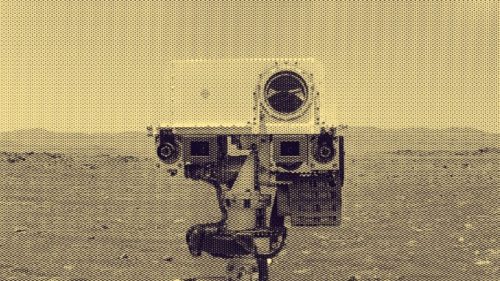Perseverance sur Mars. // Source : Flickr/CC/Kevin Gill (photo recadrée et modifiée avec Canva)
