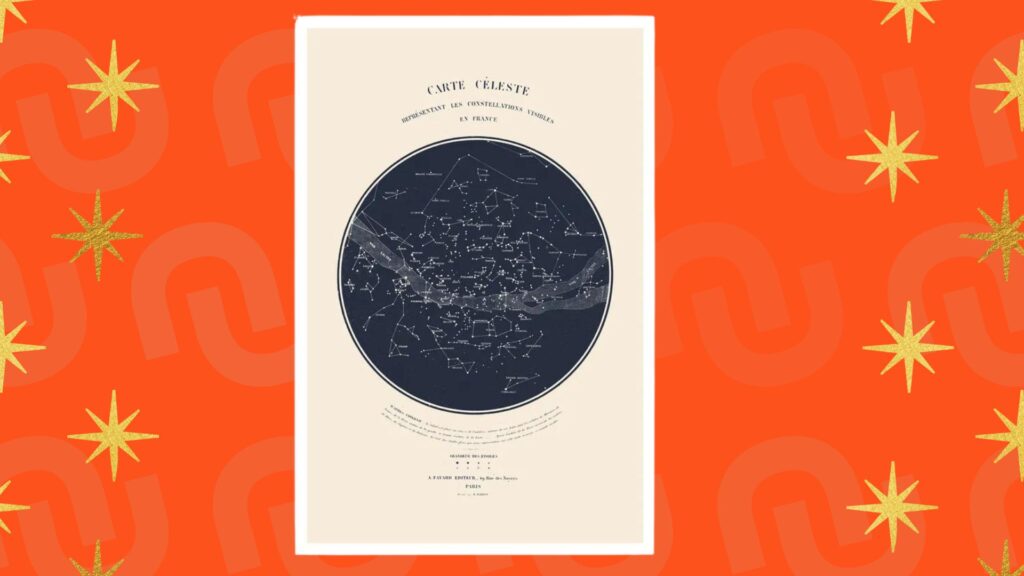 Un super poster de la carte des étoiles Un super poster de la carte des étoiles