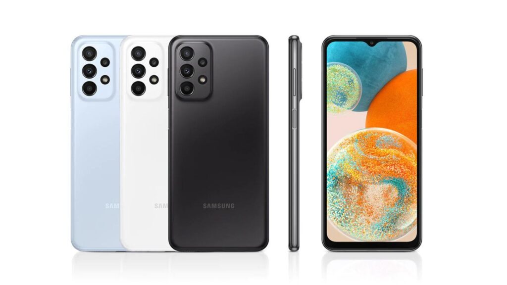 Le Samsung Galaxy A23 existe en plusieurs coloris // Source : Samsung Le Samsung Galaxy A23 existe en plusieurs coloris // Source : Samsung