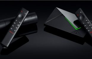 La Nvidia Shield TV 2019,version tube et version Pro // Source : Nvidia